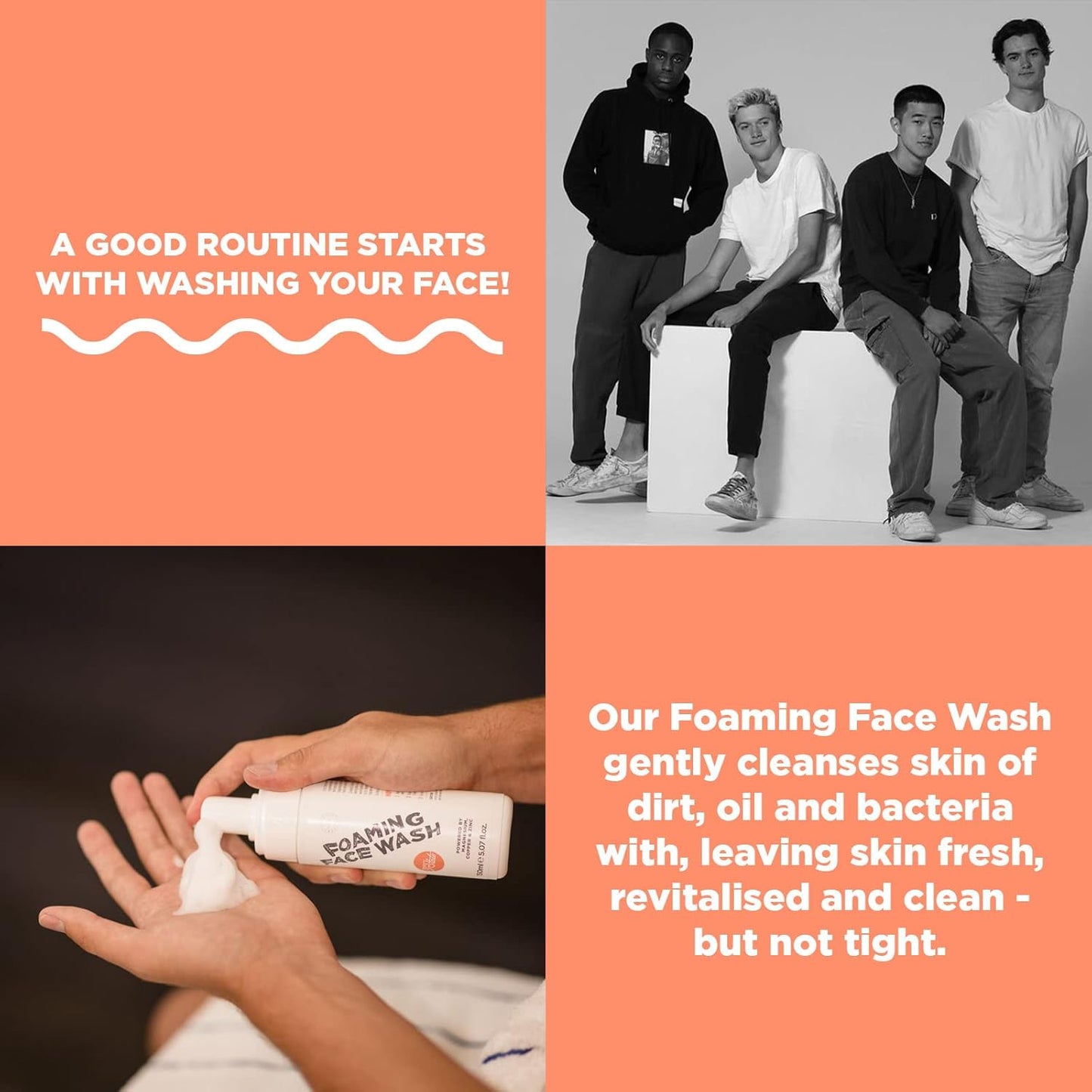 Foaming Acne Face Wash for Teenage Boys. Gluten Free and Vegan Acne Treatment for Teenagers, Paraben Free Skincare Treatment,150 Ml