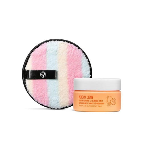 W7 Peachy Clean Makeup Melt Set – Cleansing Balm & Remover Pad