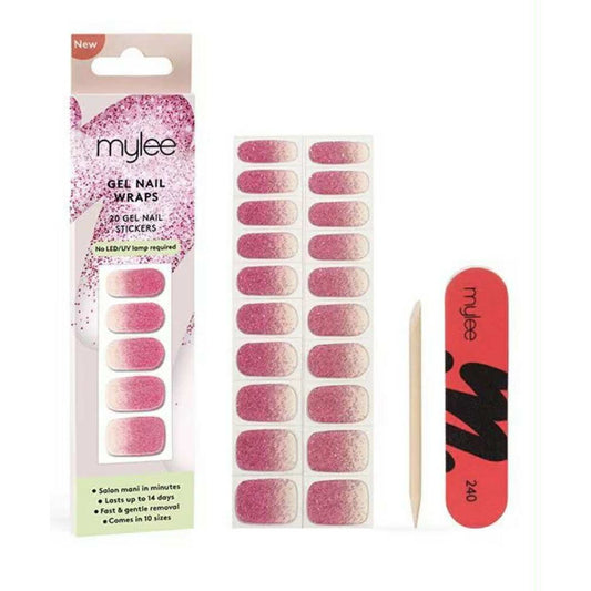 Mylee Pink Stardust Gel Nail Wraps